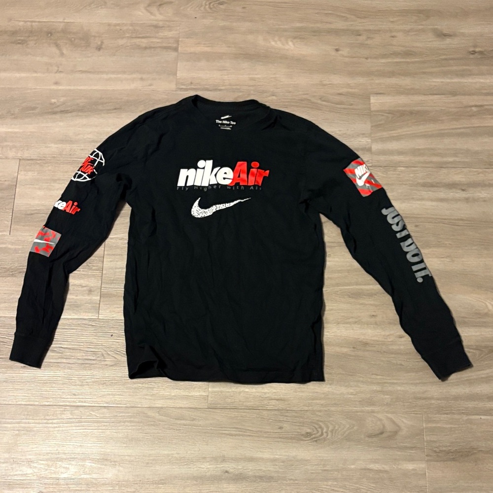 Nike Air Black and Red Long Sleeve Tee